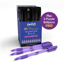 Swash Premium Triangular Medium Tip Ballpoint Pens Black Plus 3 FREE