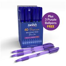 Swash Premium Triangular Medium Tip Ballpoint Pens Blue Plus 3 FREE