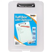 Tiger Tuff Box with Clipboard Polypropylene A4 Clear - 301877