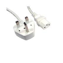 UK Mains to IEC C13 Kettle 1.8m White OEM Power Cable