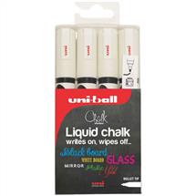 uni Chalk Marker Bullet Tip Medium White (Pack 4) - 153494342