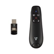 V7 WP500C Wireless Presenter Dual USBC + USBA  2.40 GHz RF  Black  Red