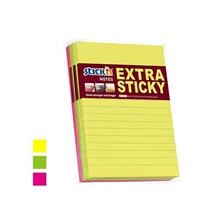 ValueX Extra Sticky Lined Notes 150x101mm 90 Sheets Per Pad Neon (Pack
