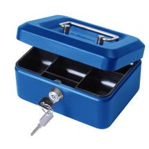 ValueX Metal Cash Box 150mm (6 inch) Key Lock Blue - CBBL6
