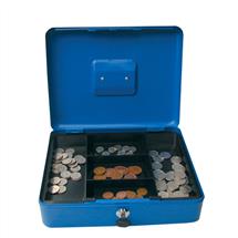 ValueX Metal Cash Box 250mm (10 Inch) Key Lock Blue - CBBL10