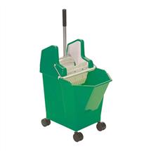 ValueX Mop Bucket With Wringer 9 Litre With Castors Green - 0907061