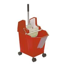 ValueX Mop Bucket With Wringer 9 Litre With Castors Red - 0907062