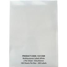 ValueX Multipurpose Label 103x292mm 2 Per A4 Sheet White (Pack 200