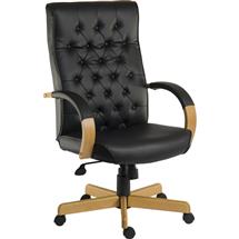 Warwick Noir Bonded Leather Faced Executive Office Chair Black - 6928