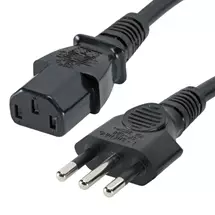 Power Cables | Cablenet 2m Italian Plug - IEC C13 Black PVC 0.75mm Power Leads