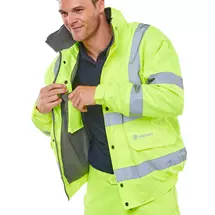 Beeswift Bomber Jacket Fleece Lined High Vis Yellow Medium (Pack 1)