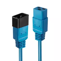 Lindy 3m IEC C19 to C20 Extension Cable, Blue | In Stock