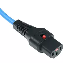 Cables | Cablenet 1m IEC C14 - IEC C13 IEC Lock Blue PVC 1.0mm Power Leads