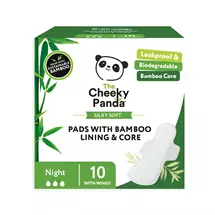 Cheeky Panda FSC Pads With Bamboo Lining & Core Night (Pack 10)