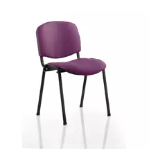 Dynamic ISO Stacking Chair Bespoke Tansy Purple Fabric Black Frame