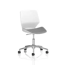 Dynamic Florence Task Office Chair With White Frame Grey Fabric Seat