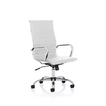 Dynamic Nola High Back White Soft Bonded Leather Executive Office