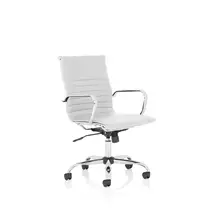 Dynamic Nola Medium Back White Soft Bonded Leather Executive Office