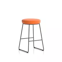 Turin | Dynamic Turin Stool With Black Frame and Burnt Orange Seat - OP000329