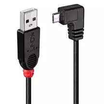Lindy 2m USB 2.0 Cable  Type A to MicroB Cable, 90 Degree Right