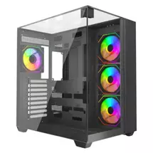 Vida Visio Black ARGB Gaming Cube Case w/ Glass Side, Front & Top,