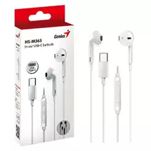 Genius HSM365W USBC InEar Wired Earbuds with In Line Microphone and