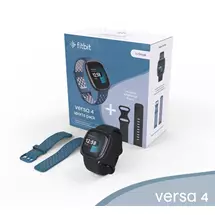 Fitbit Smart Watch | Fitbit Versa 4 AMOLED Digital Touchscreen Graphite GPS (satellite)