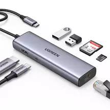 Interface Hubs | Ugreen USB-C to 2*USB3.0+HDMI+RJ 45+SD&TF+PD port Hub