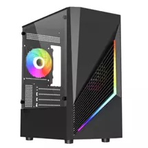 Vida Genesis Black ARGB Gaming Case w/ Glass Window, Micro ATX, 2x