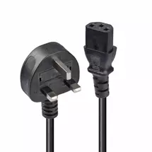 Power Cables | Lindy 15m UK 3 Pin Plug to IEC C13 mains power Cable, Black