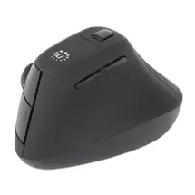 Manhattan Ergonomic Vertical Wireless Mouse (Right Handed), Black,