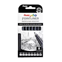 Pentel | Pentel YS20P-8 fineliner Black 8 pc(s) | In Stock | Quzo UK