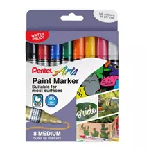 Pentel Paint Marker Medium Bullet Tip Assorted Metallic Colours (Pack