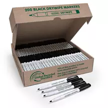 Re:create Drywipe Pens Black (Pack 200) - RDME200 | In Stock