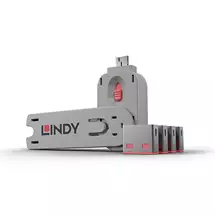 Lindy | Lindy USB Port Blocker - Pack of 4, Colour Code: Pink