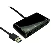 Cables Direct USB3ETHGHUBBK laptop dock/port replicator USB 3.2 Gen 1