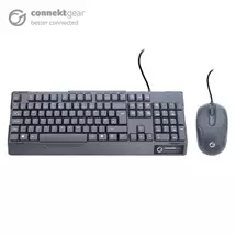 Fastflex  | connektgear KB235 USB Standard UK Layout Keyboard and 3 Button Optical