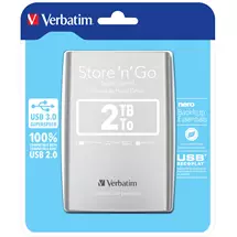 Verbatim Store "n" Go USB 3.0 Portable Hard Drive 2TB Silver