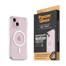 iPhone Case | PanzerGlass ® HardCase Transparent w. White MagSafe & D3O® iPhone 15