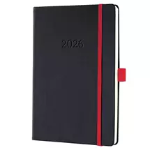 Sigel Conceptum Diary 2026 A5 Week To View Black Red - C2608