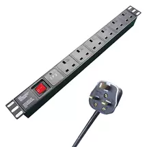 GroupGear 27-6030S/UK/RM power extension 3 m 6 AC outlet(s) Black