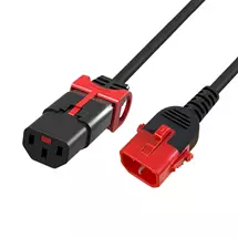 ACT Powercord C13 IEC Lock+  C14 IEC Lock Dual Locking black 2 m,