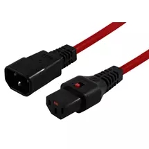 IEC LOCK PC1385 power cable Red 1 m C13 coupler C14 coupler