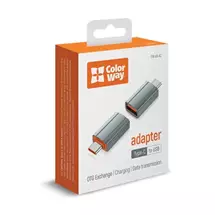 ColorWay Grey Adapter USB-A To Type-C | In Stock | Quzo UK