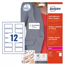 Avery Self Adhesive Name Badges 75 x 40 mm Laser Acetate Silk 240