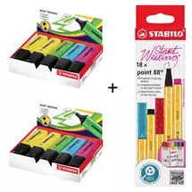 BOSS ORIGINAL Highlighter Assorted Colours (Pack 10)x 2 + POINT 88