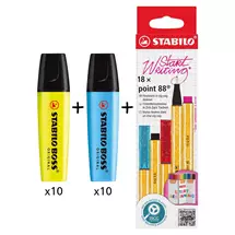 BOSS ORIGINAL Highlighter  Yellow (Pack 10)+ Blue (Pack 10) + POINT 88