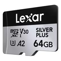 Lexar Professional SILVER PLUS microSDXC UHSI Card, 64 GB, MicroSDXC,