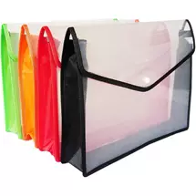 SECO Expandable Popper Wallet Foolscap Assorted Colours PK4 - EPW-AST