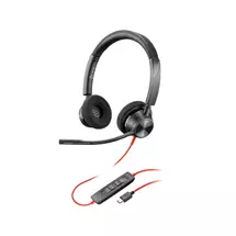 Poly Blackwire 3320 Stereo USB-C Headset +USB-C/A Adapter